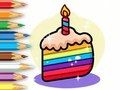 Žaidimas Spalvinimo knyga: Gimtadienio tortas  internete