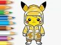 Žaidimas Spalvinimo knyga: Lietpaltis Pikachu  internete