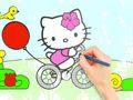 Žaidimas Spalvinimo knyga: „Hello Kitty“ dviračiu  internete