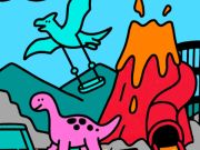 Žaidimas Spalva pagal kodą Dino parką  internete