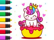 Žaidimas Spalvinimo knyga: „Unicorn Cupcake“  internete