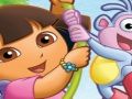 Žaidimas Dėlionės linksma Dora su batais  internete