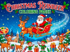Žaidimas Christmas Reindeer Coloring Pages internete