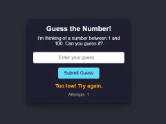 Žaidimas Number Guessing internete