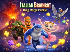 Žaidimas Italian Brainrot Drag Merge Puzzle internete