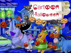 Žaidimas Cartoon Halloween Slide Puzzle internete