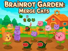 Žaidimas Brainrot Garden. Merge Cats internete