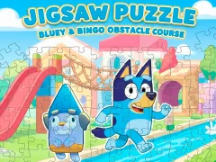 Žaidimas Jigsaw Puzzle: Bluey & Bingo Obstacle Course internete