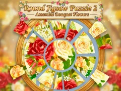 Žaidimas Round jigsaw Puzzle 2 - Assemble Bouquet flowers internete