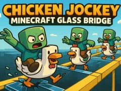 Žaidimas Chicken Jockey: Minecraft Glass Bridge internete