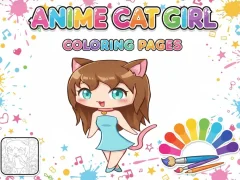 Žaidimas Anime Cat Girl Coloring Pages internete