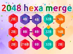 Žaidimas 2048 Hex Chain Merge internete