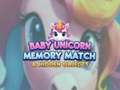 Žaidimas Baby Unicorn Memory Match & Hidden Objects internete