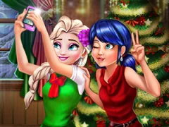 Žaidimas Ladybug And Elsa Xmas Selfie internete