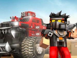 Žaidimas „Blocky“ automobiliai: automobilių mūšis internete