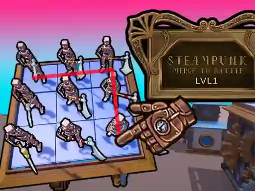 Žaidimas Steampunk Merge To Battle internete