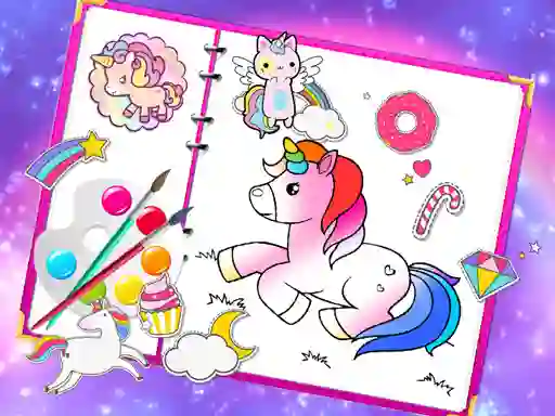Žaidimas Fabulous Cute Unicorn Coloring Book internete