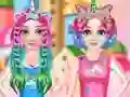 Žaidimas Princesses Rainbow Unicorn Hair Salon internete