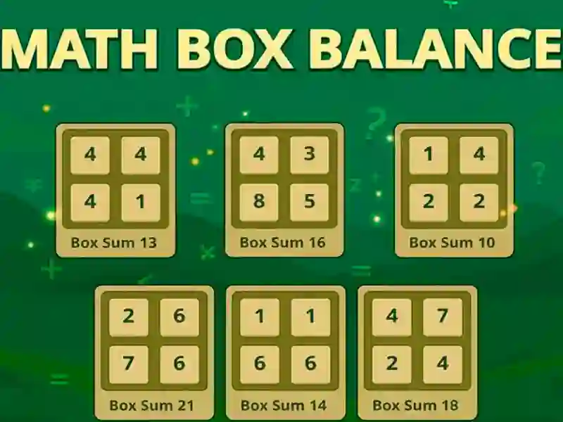 Žaidimas Math Box Balance internete