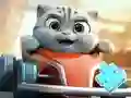 Žaidimas Jigsaw Puzzle: Cat Racing Driver internete