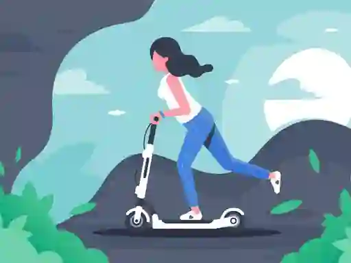 Žaidimas Electric scooter rides jigsaw internete