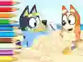 Žaidimas Coloring Book: Bluey On The Beach internete