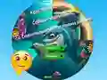 Žaidimas Round Jigsaw Puzzle Collect Pictures of Funny Ocean Inhabitants internete