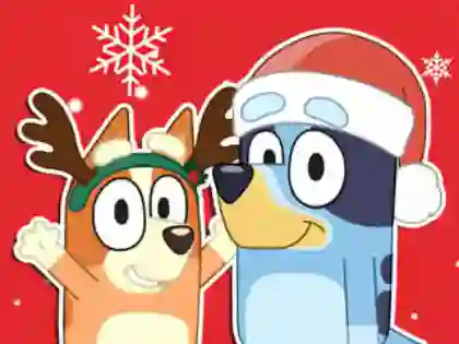 Žaidimas Jigsaw Puzzle: Bluey Christmas Gift internete