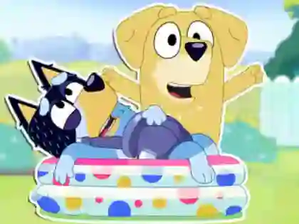 Žaidimas Jigsaw Puzzle: Bluey Dad Baby internete