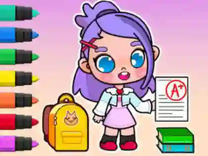 Žaidimas Coloring Book: Avatar School Day internete