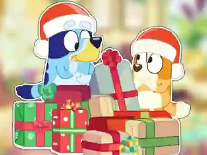 Žaidimas Jigsaw Puzzle: Bluey Christmas Unboxing internete