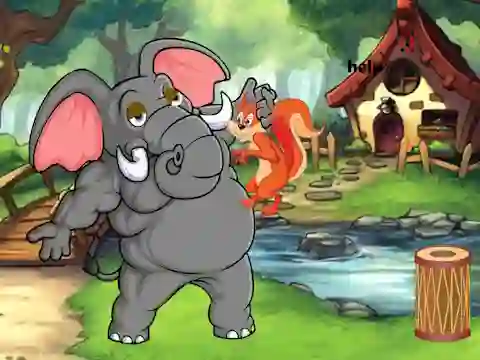 Žaidimas Squirrel Trapped To Giant Elephant internete