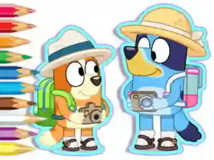 Žaidimas Coloring Book: Bluey Camping internete