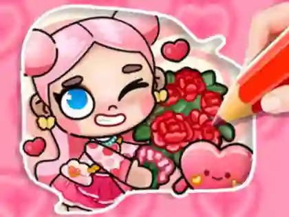 Žaidimas Coloring Book: Avatar Valentine's internete