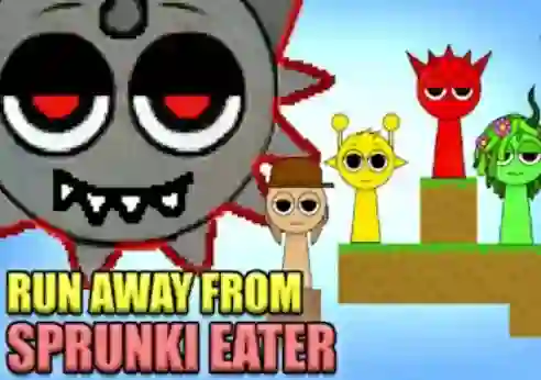 Žaidimas Run Away From Sprunki Eater internete