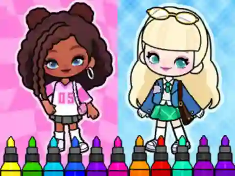 Žaidimas Coloring Book: Aha World Sporty Girl internete
