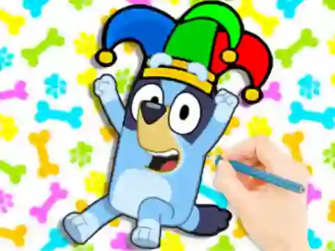 Žaidimas Coloring Book: Clown Bluey internete