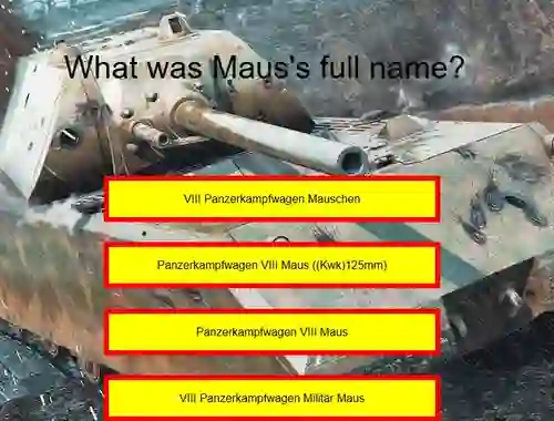 Žaidimas Tank Quiz: Maus internete