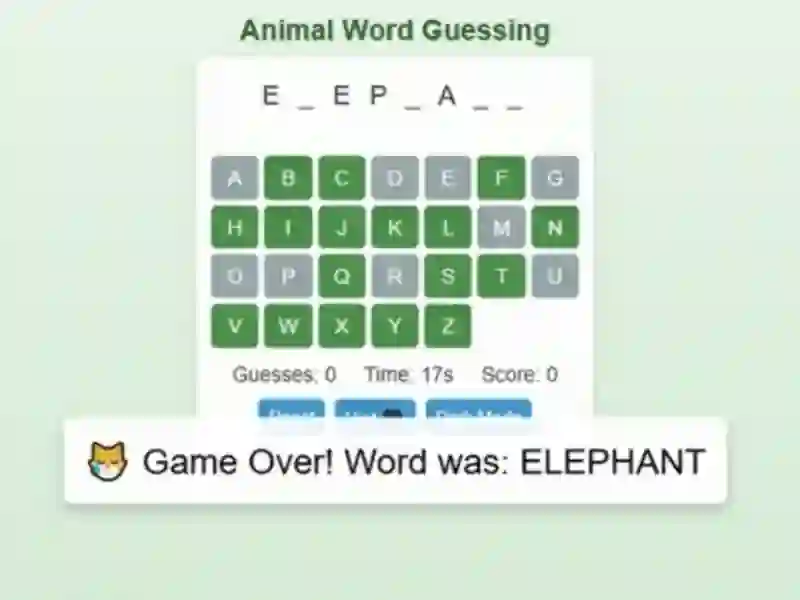 Žaidimas Animal Word Guessing Game internete