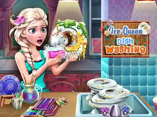 Žaidimas Ice Queen Dish Washing internete