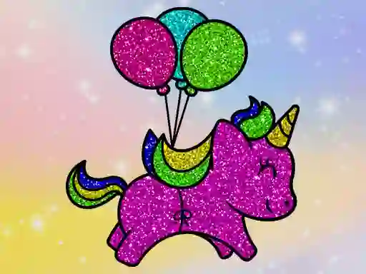 Žaidimas Coloring Book Glittered Unicorns internete