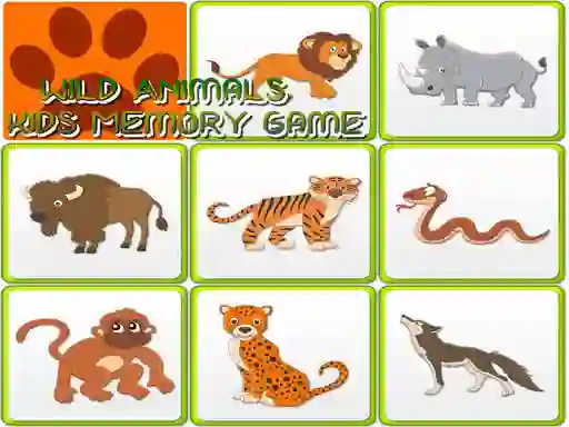 Žaidimas Wild Animals Kids Memory game internete