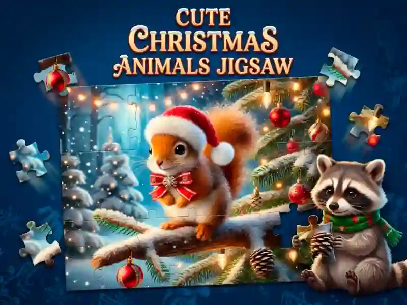 Žaidimas Cute Christmas Animals Jigsaw internete