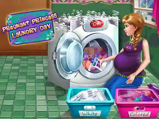Žaidimas Pregnant Princess Laundry Day internete