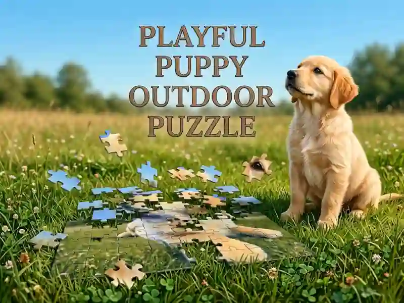 Žaidimas Playful Puppy Outdoor Puzzle internete