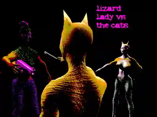 Žaidimas Lizard Lady Vs The Cats internete