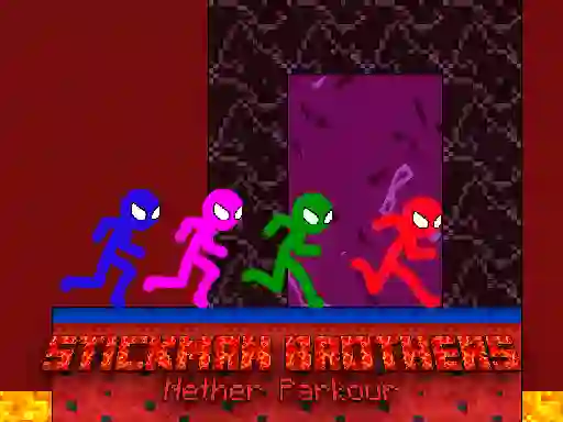 Žaidimas Stickman Brothers Nether Parkour internete