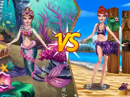 Žaidimas Mermaid vs Princess Outfit internete