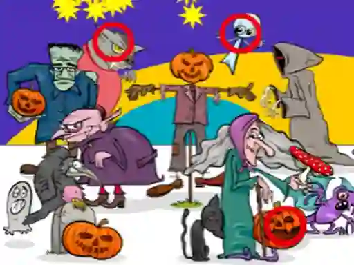 Žaidimas Find 5 Differences Halloween internete
