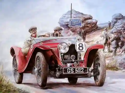 Žaidimas Painting Vintage Cars Jigsaw Puzzle 2 internete